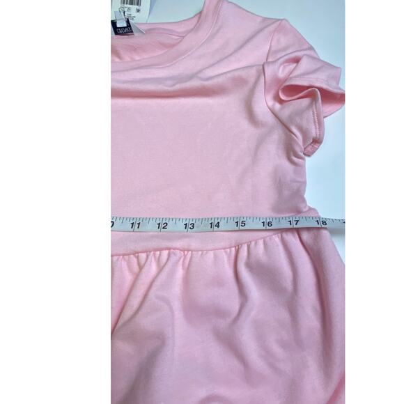 Crown & Ivy Women's Meadow Pink Tiered Ruffle Terry Jersey Dress Size Small - Picture 6 of 8